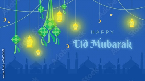 Happy Eid Mubarak Greeting Animation