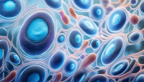 Wallpaper Mural close up Moving cells under microscope Torontodigital.ca