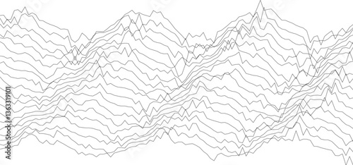 Abstract geometric wave pattern featuring complex line art design for modern background.