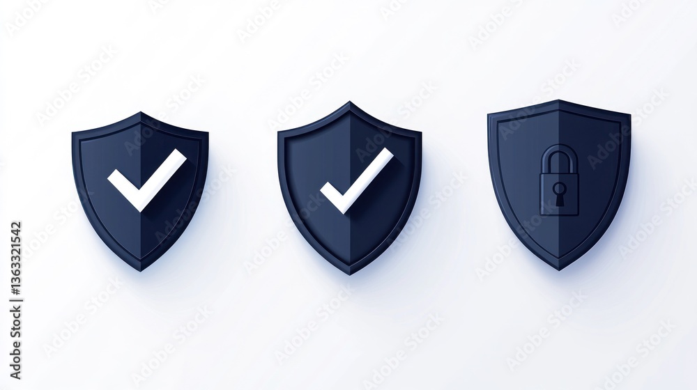 Secure shields checkmark padlock data protection Secure shields checkmark padlock data protection
