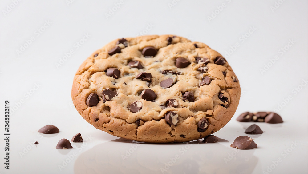 Classic Chocolate Chip Cookie Isolated on a White Background for Sweet Indulgence Classic Chocolate Chip Cookie Isolated on a White Background for Sweet Indulgence