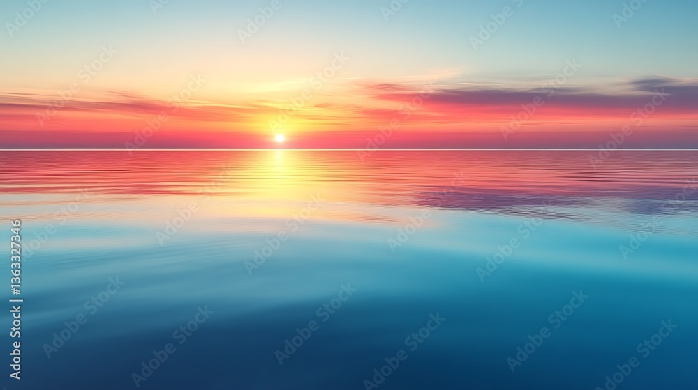 Fototapeta premium Vibrant Sunset Ocean Reflection.