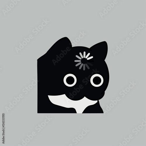 Confused cat, cat meme illustration 