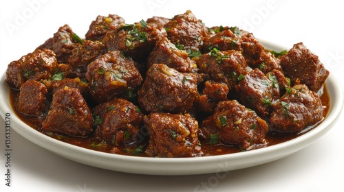 Spicy beef cubes in gravy