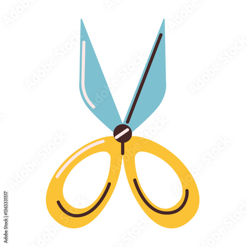 Garden shears for cutting bushes, trees, flowers. Vector illustration in flat style, isolated on a white background