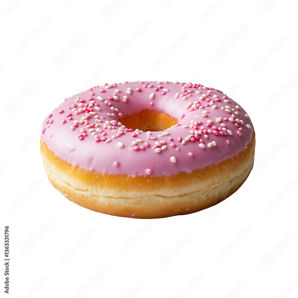 Pink Iced Donut with Sprinkles: Sweet and Simple Joy Pink Iced Donut with Sprinkles: Sweet and Simple Joy