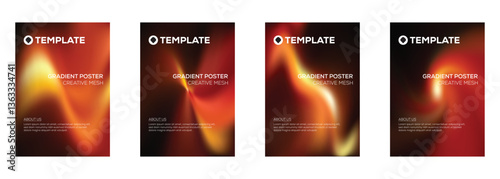 Gradient Poster Templates Creative Mesh Design Backgrounds