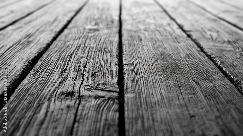 A close-up view of textured wooden floorboards, showcasing the natural grain and patterns in a black-and-white format. A close-up view of textured wooden floorboards, showcasing the natural grain and patterns in a black-and-white format.