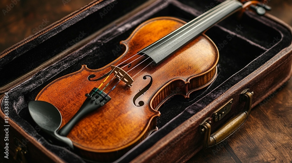 Violin in Case: Musical Instrument Violin in Case: Musical Instrument