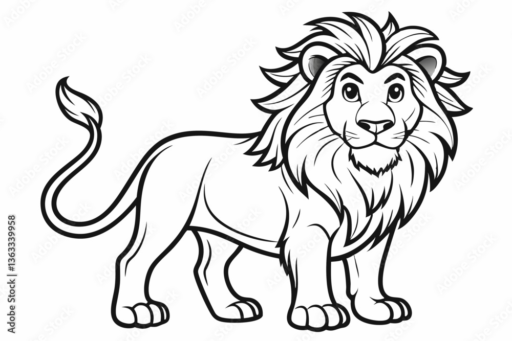 coloring page line art the king lion black vector coloring page line art the king lion black vector