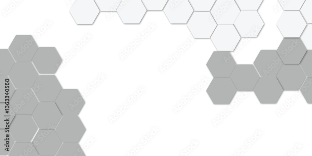 Abstract technology white and grey geometric hexagon shape on transparent background vector. Abstract technology white and grey geometric hexagon shape on transparent background vector.