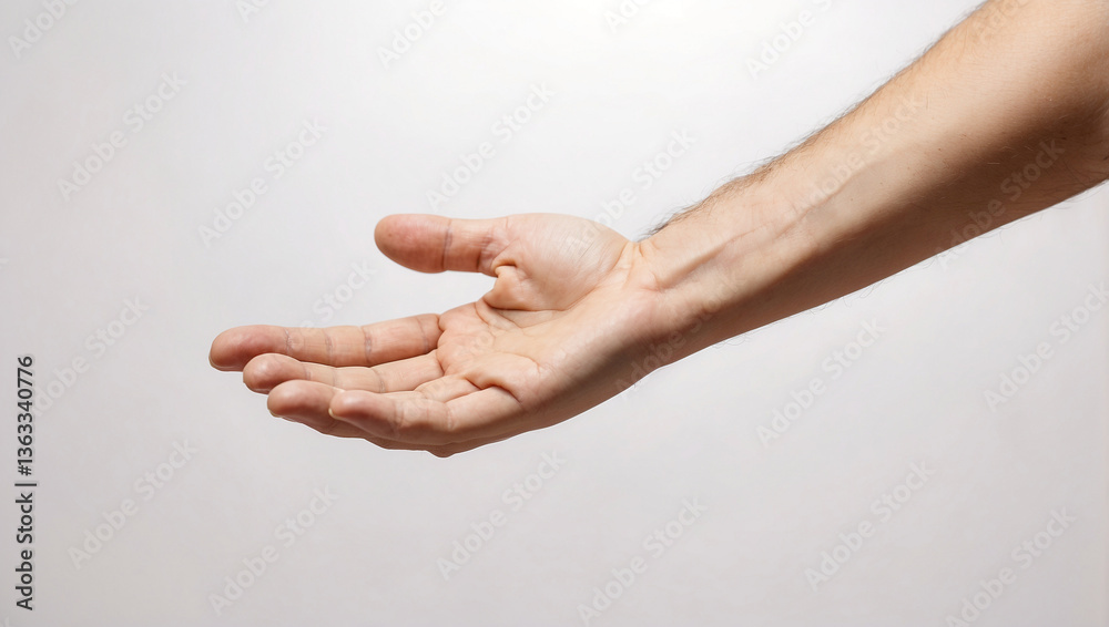 Extended Hand Isolated on a White Background Symbolizing Help and Support Extended Hand Isolated on a White Background Symbolizing Help and Support
