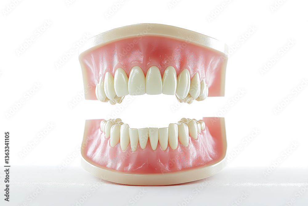 Obraz premium a model of a teeth with a missing tooth cutout and isolated on transparent background 