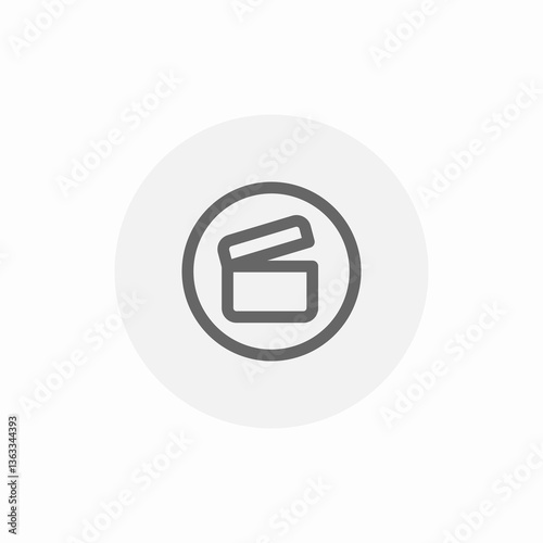 movie clapper icon sign vector