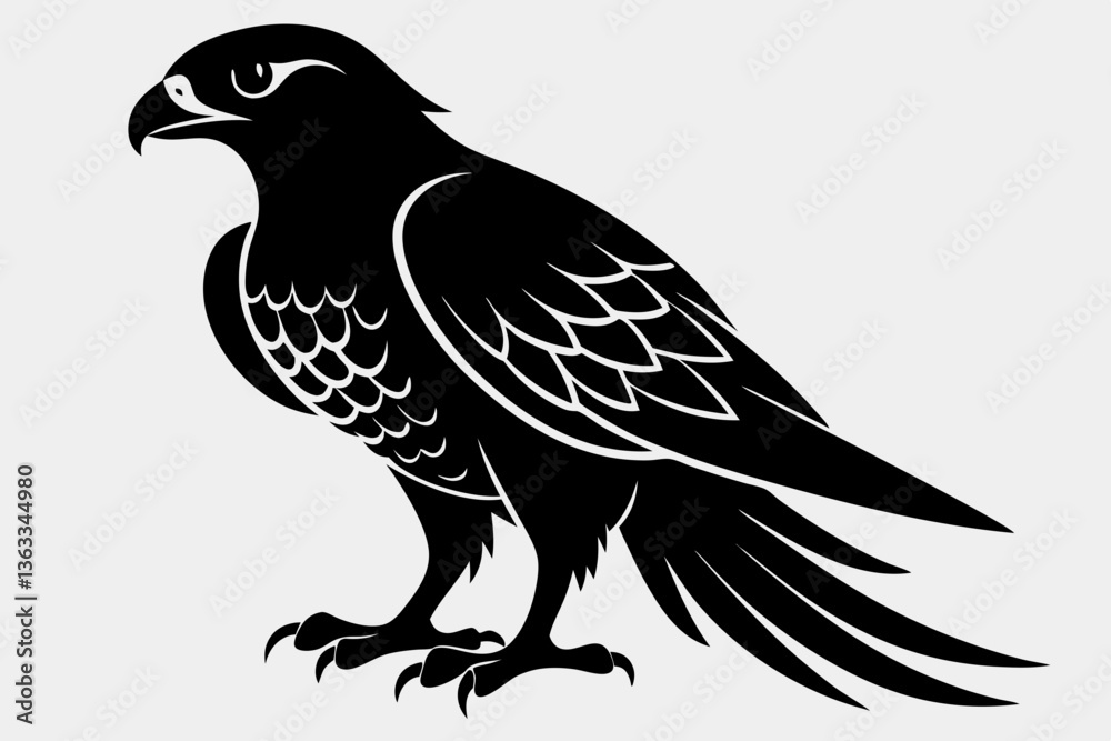 Obraz premium tailed hawk black silhouette vector