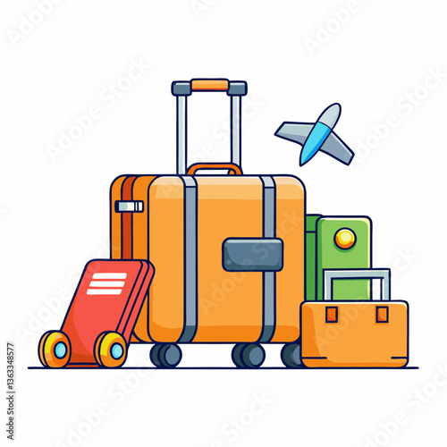set of travel suitcases