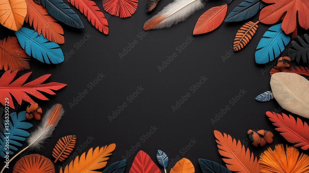 Background with tribal elements for National Native American Heritage Month november or Indigenous peoples day, reminder of historical and cultural event Background with tribal elements for National Native American Heritage Month november or Indigenous peoples day, reminder of historical and cultural event