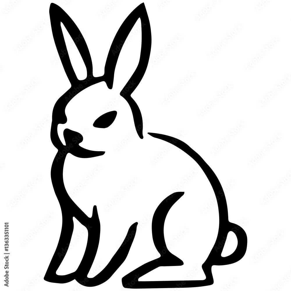 Obraz premium Spring icons. Easter bunny rabbits in different poses.