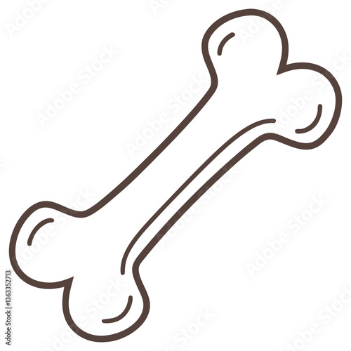 Minimalist Dog Bone Outline Isolated with Transparent Background. Simple Design
