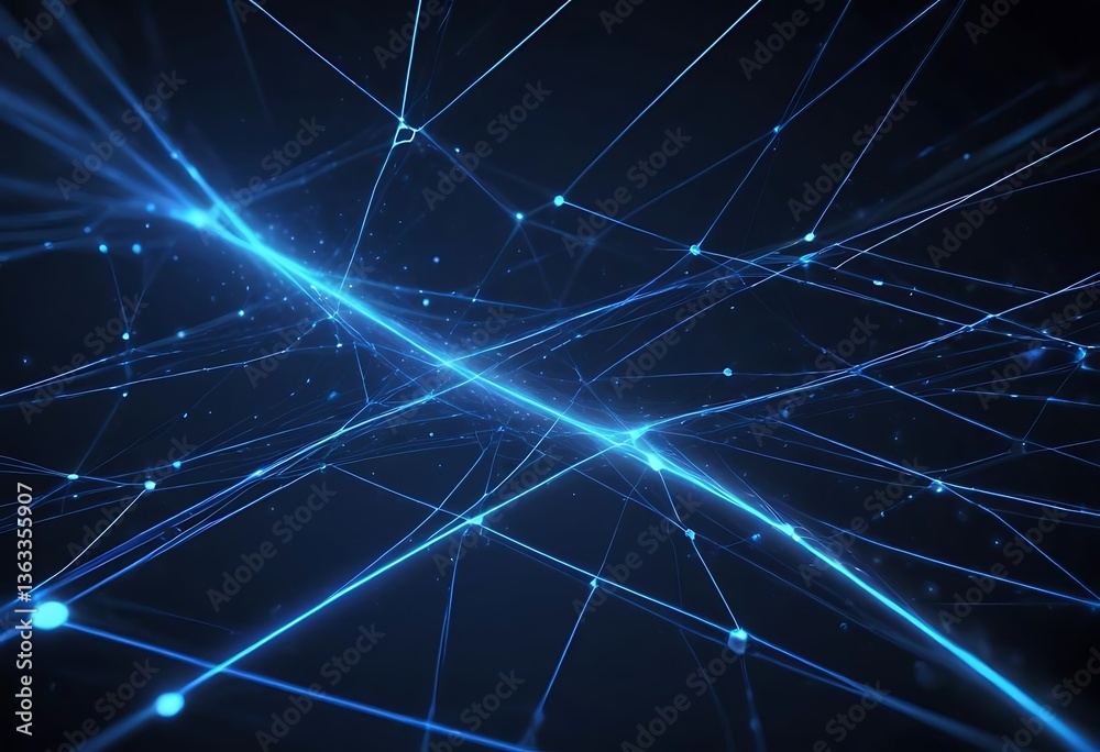Blue background with a series of lines and dots Blue background with a series of lines and dots