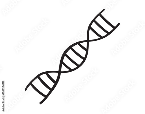 Chemical medicine dna structure doodle hand drawn icon. Outline drawing line clipart symbol