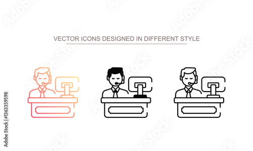 Helpdesk icon design with white background stock illustration