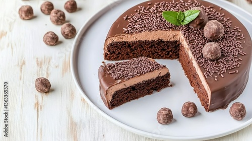 Wallpaper Mural Decadent Chocolate Mousse Cake Sprinkles and Chocolate Balls Torontodigital.ca