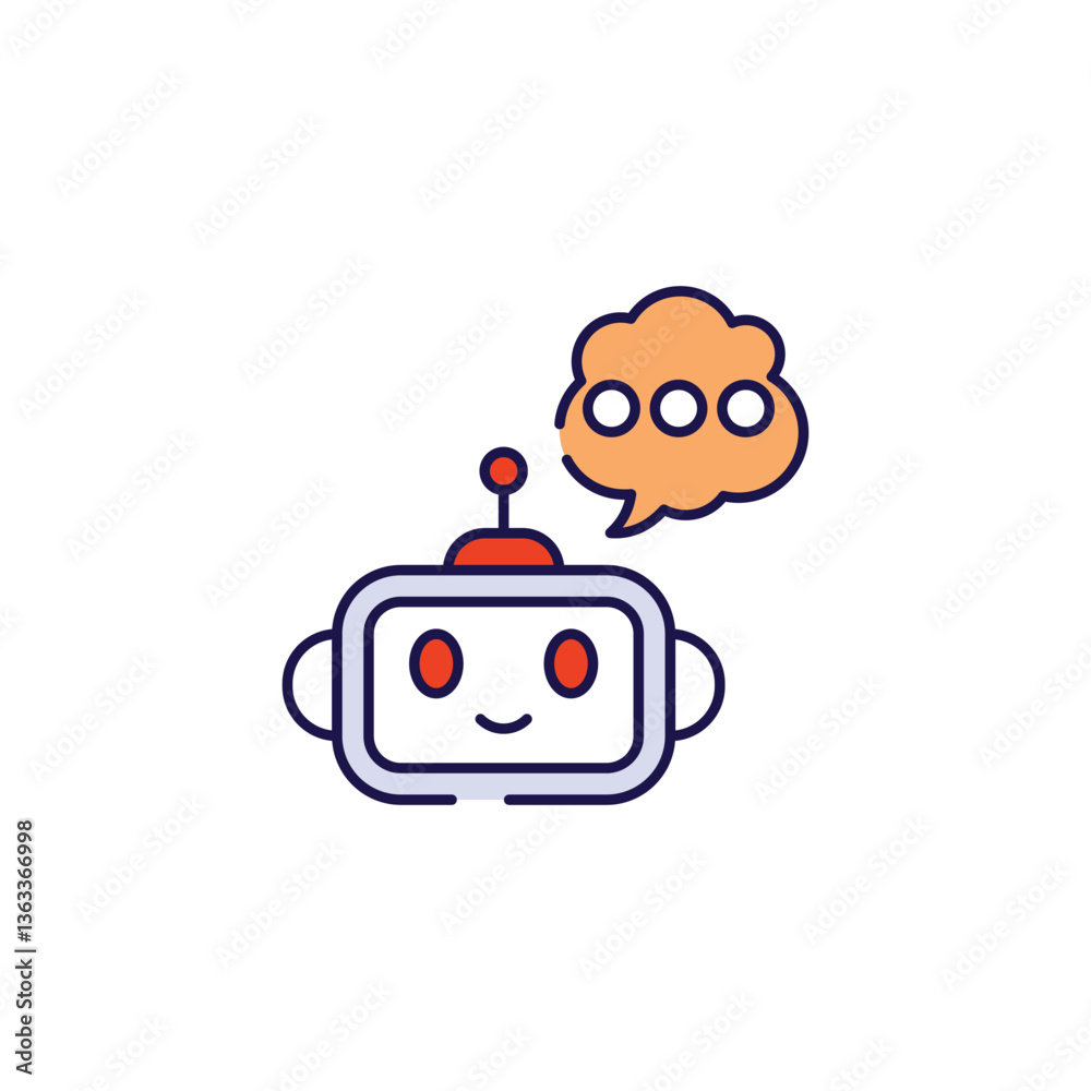 Naklejka premium Chat Bot icon design with white background stock illustration