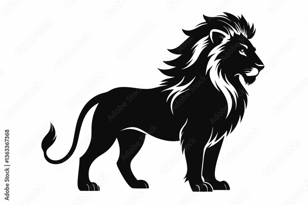 king lion silhouette black vector king lion silhouette black vector