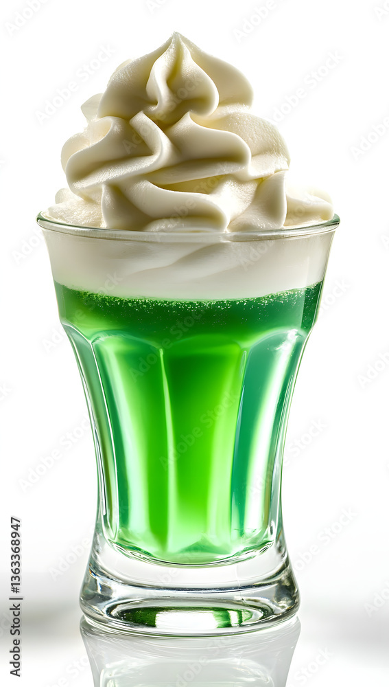 PNG Green jello whip cream on top in a shot glass dessert food
