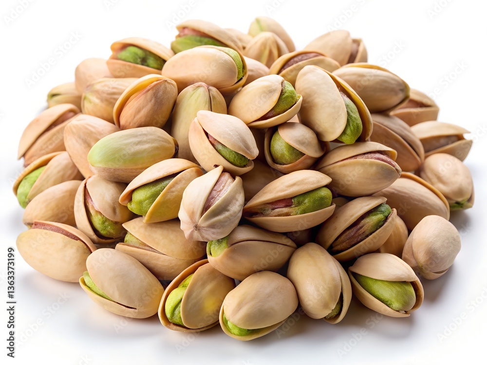pistachio nuts on white background pistachio nuts on white background