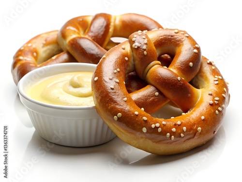 Obraz na płótnie soft pretzel with cheese dip