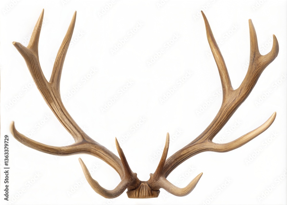Obraz premium Stylish and clean Detailed Close-up of a Pair of Deer Antlers