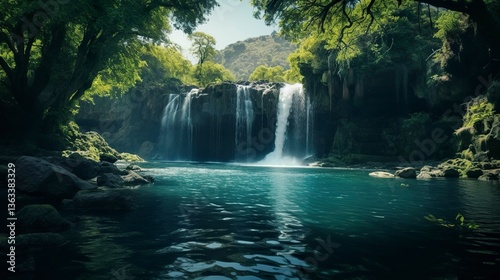 A photo of a breathtaking waterfall cascading
