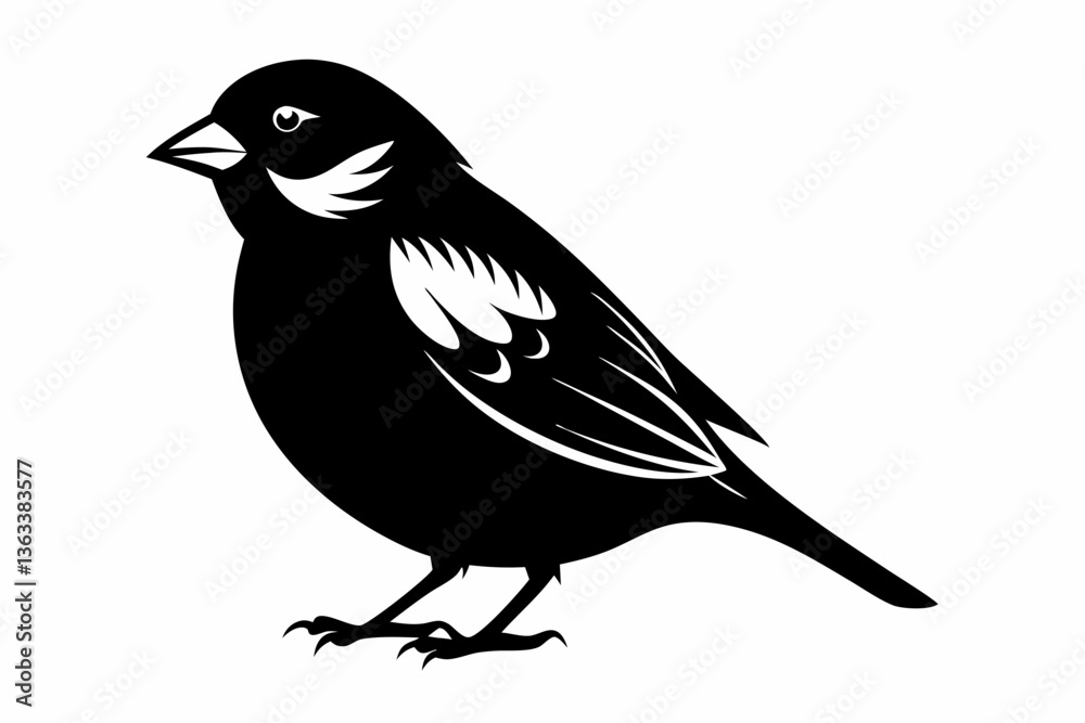 Obraz premium sparrow silhouette black vector