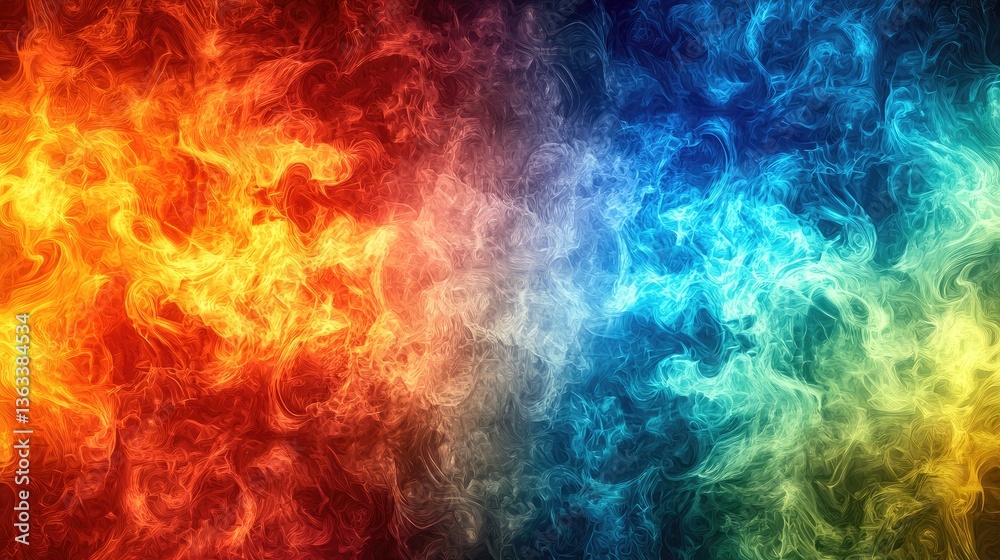 Fototapeta premium Abstract fire and ice smoke background