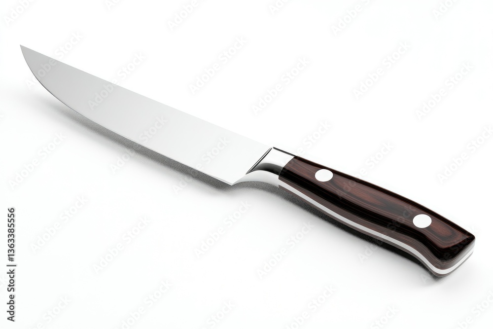 Steak Knife with Wood Handle Isolated on White Background for Cooking Steak Knife with Wood Handle Isolated on White Background for Cooking