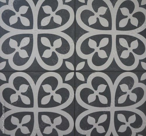 Beautiful tile pattern – Black and white mosaic