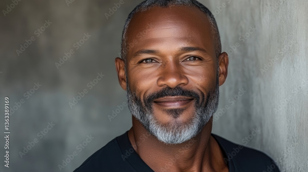 Fototapeta premium Smiling mature man with graying beard