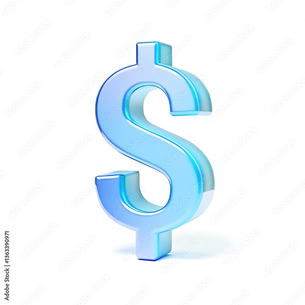 A cool, icy blue dollar sign symbolizing financial strength and stability, rendered in a sleek, 3D style with a subtle gradient. A cool, icy blue dollar sign symbolizing financial strength and stability, rendered in a sleek, 3D style with a subtle gradient.