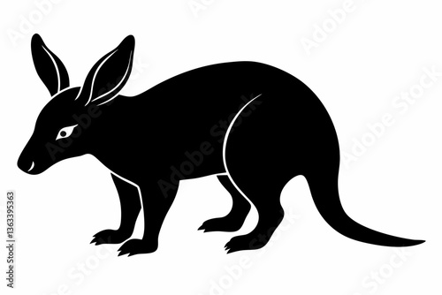 aardvark silhouette black silhouette vector