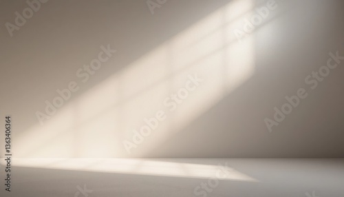 Sunlight streaming through the window indoor room photography minimalist environment side view light and shadow play