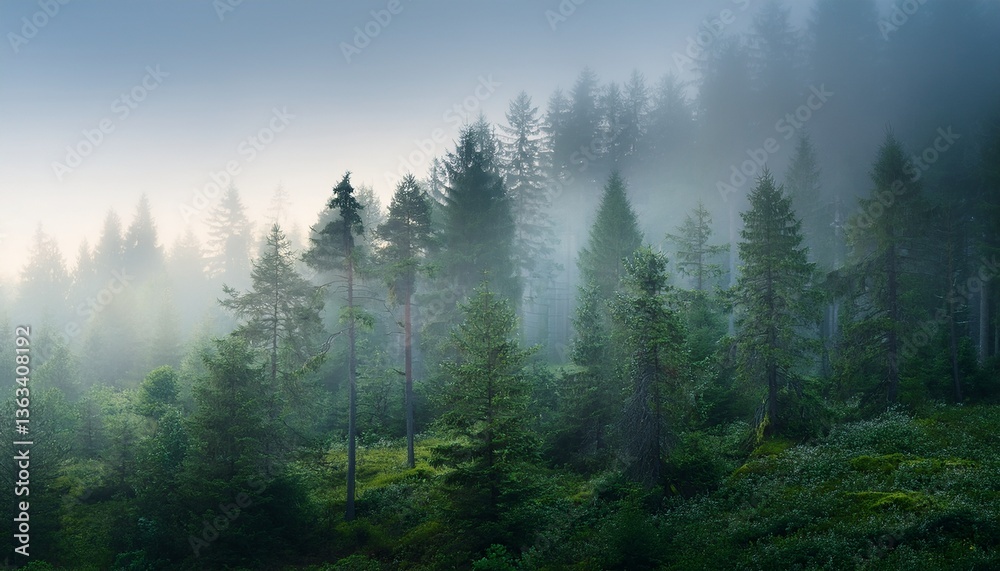 Fototapeta premium misty morning in the forest
