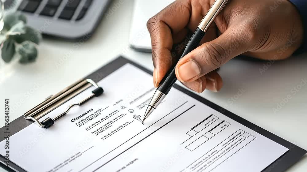 Close-up of a simple invoice being created in a basic template Close-up of a simple invoice being created in a basic template