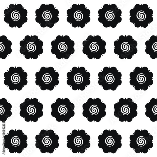 traditional borneo flower pattern tribal symbol black and white background