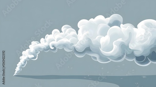 Professional White Trail of Smoke Cartoon Illustration for Creative Projects