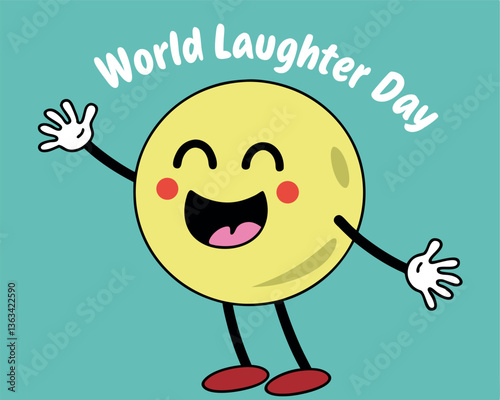World Laughter Day Celebration: Joyful Emoji Illustration for Global Happiness.