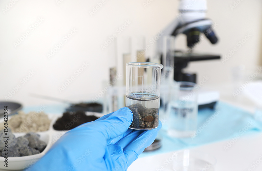 Soil testing in the laboratory. Selective focus. Soil testing in the laboratory. Selective focus.