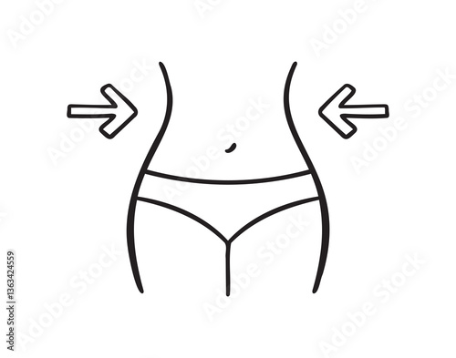 Female hips and waist outline icon. Slim healthy figure line silhouette isolated vector illustration. Woman body thin stroke female hips and waist icon