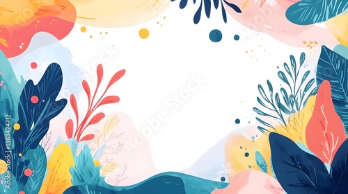 Vibrant Abstract 2D Object Animation Child Drawing Artistic Background Design
